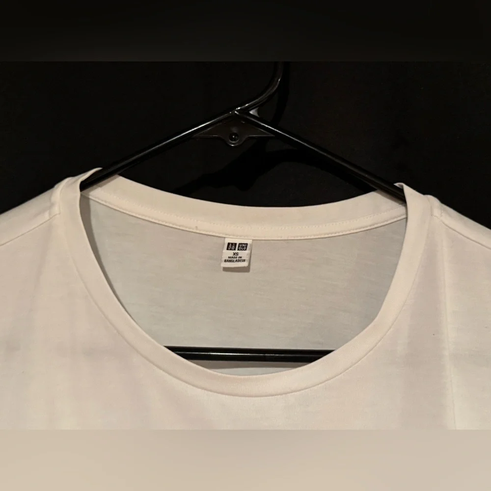 Uniqlo Airism Drape T-Shirt, Short Sleeve Top, White, XS - Picture 5 of 16
